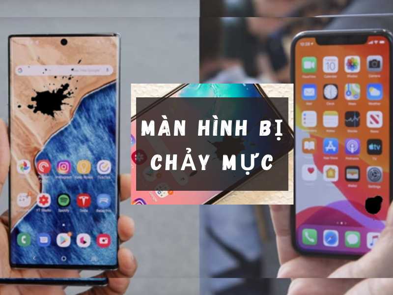 màn hình điện thoại bị chảy mực