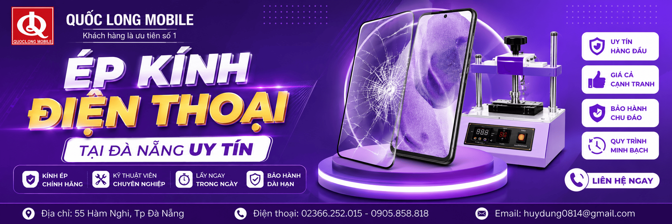 Ép mặt kính Đà Nẵng